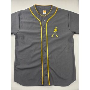 Johnnie Walker Baseball Jersey XL Tangerine Black Gold Embroidered USA Made